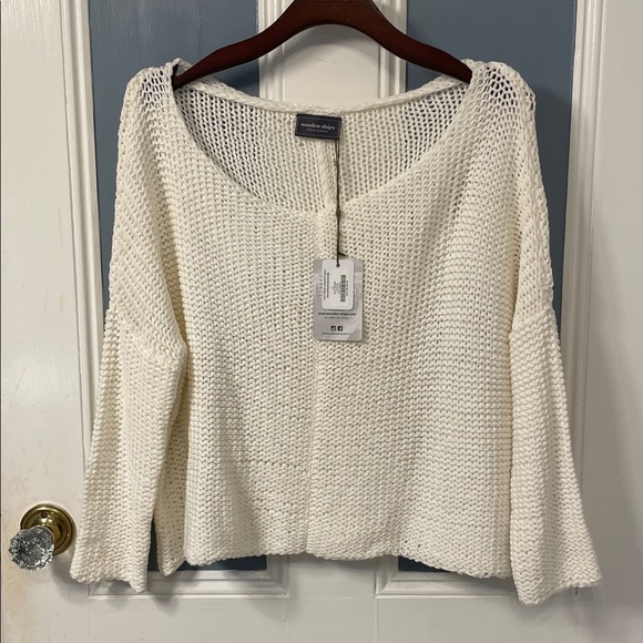 Wooden Ships by Paola Buendia Key West Crew Cotton Sweater in Breaker White - Picture 7 of 11